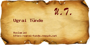 Ugrai Tünde névjegykártya