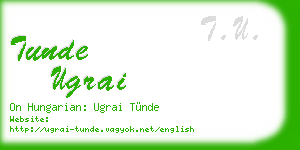 tunde ugrai business card